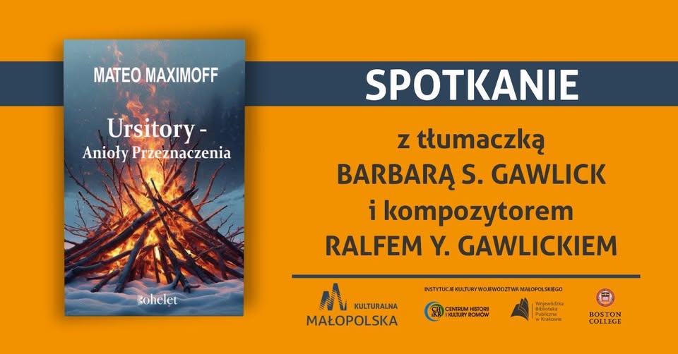 „Ursitory. Anioły Przeznaczenia” .Głos tradycji romskiej w Krakowie - spotkanie z Barbarą S. Gawlick i Ralfem Y. Gawlickiem