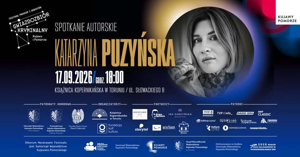 Kryminalny Wieczór z Katarzyną Puzyńską w Toruniu.