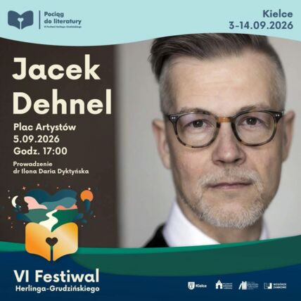Zdjęcie spotkania: „Miejskie historie i łajdackie sekrety” – spotkanie z Jackiem Dehnelem na Festiwalu Herlinga-Grudzińskiego