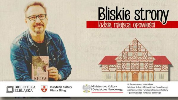 Zdjęcie spotkania: Warmińskie dyduki i apokalipsa: Spotkanie z Łukaszem Staniszewskim, autorem „Pieśni łaciatych krów” w Bibliotece Elbląskiej