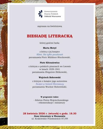 Zdjęcie spotkania: Trzech Gości, Trzy Opowieści – Biesiada Literacka z Martą Motyl, Piotrem Kitrasiewiczem i Wojciechem Bobrowskim
