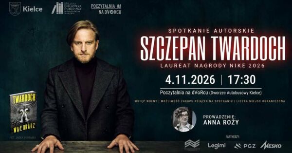 Zdjęcie spotkania: Tajemnica, ptasia mowa i świat „Waldkauz” – Szczepan Twardoch w Kielcach